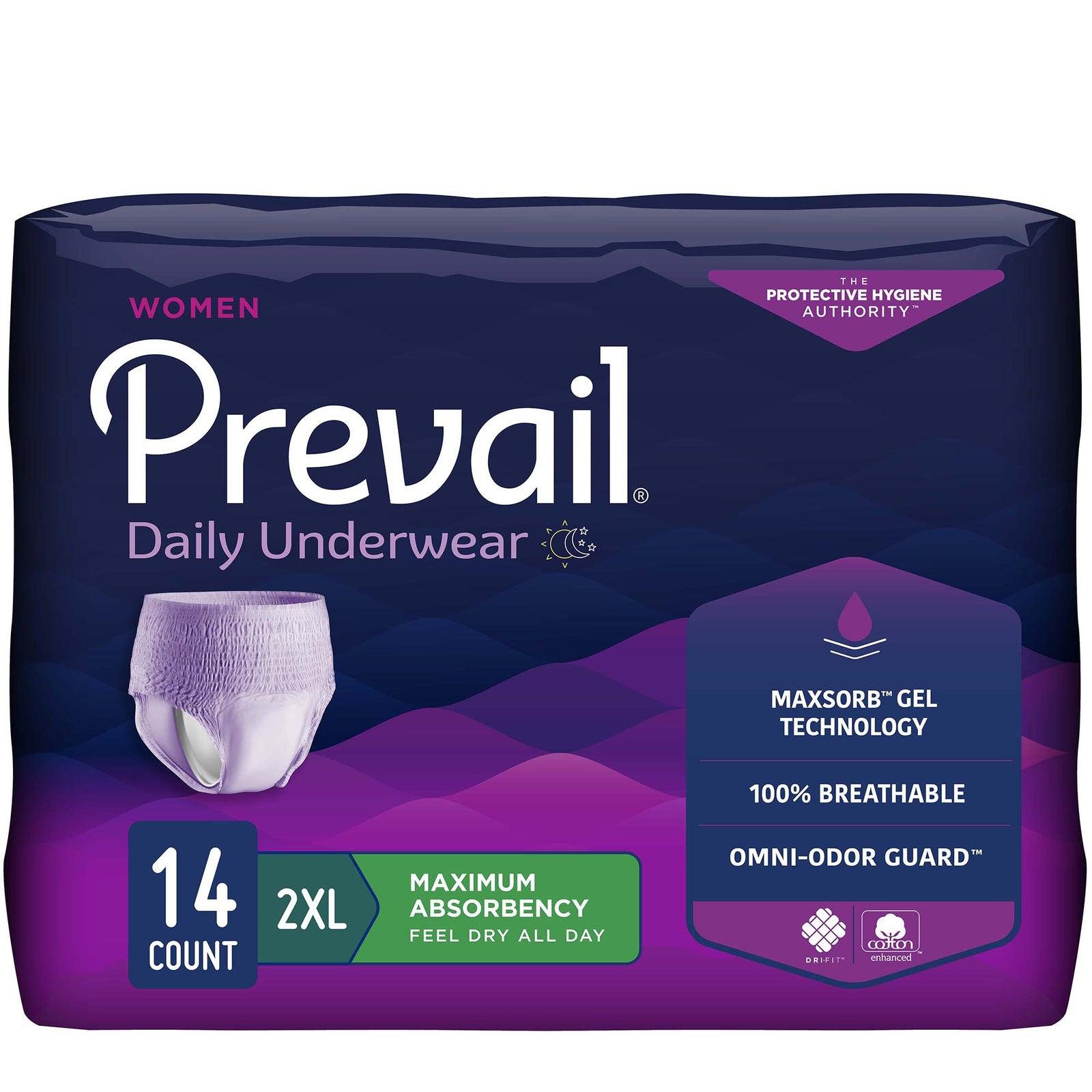 FIRST QUALITY PR Prevail Women Absorbent Underwear, 2X-Large