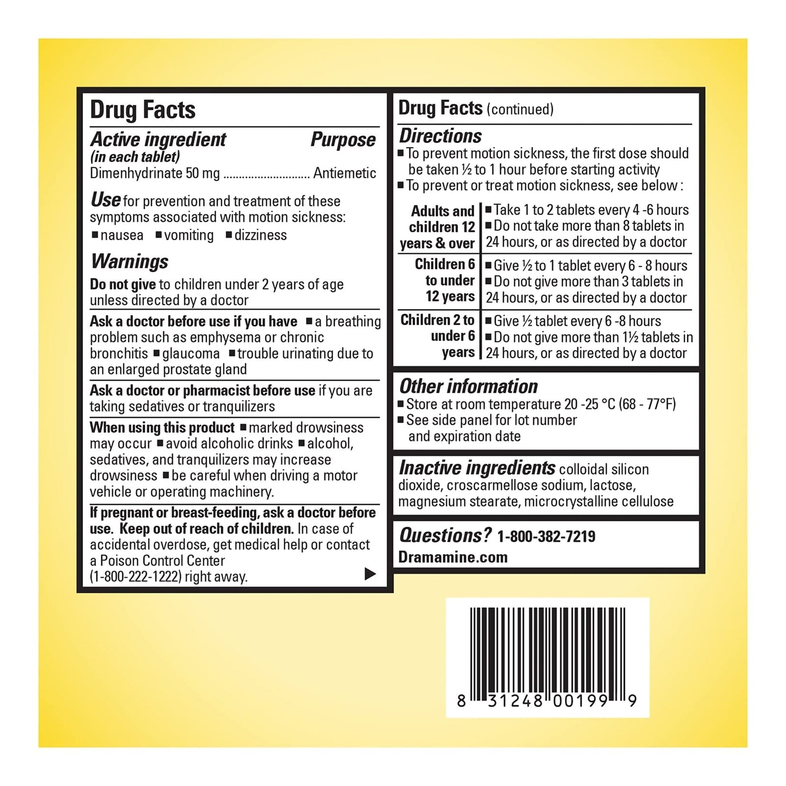 Dramamine Nausea Relief Tablets 50mg, 36 Count