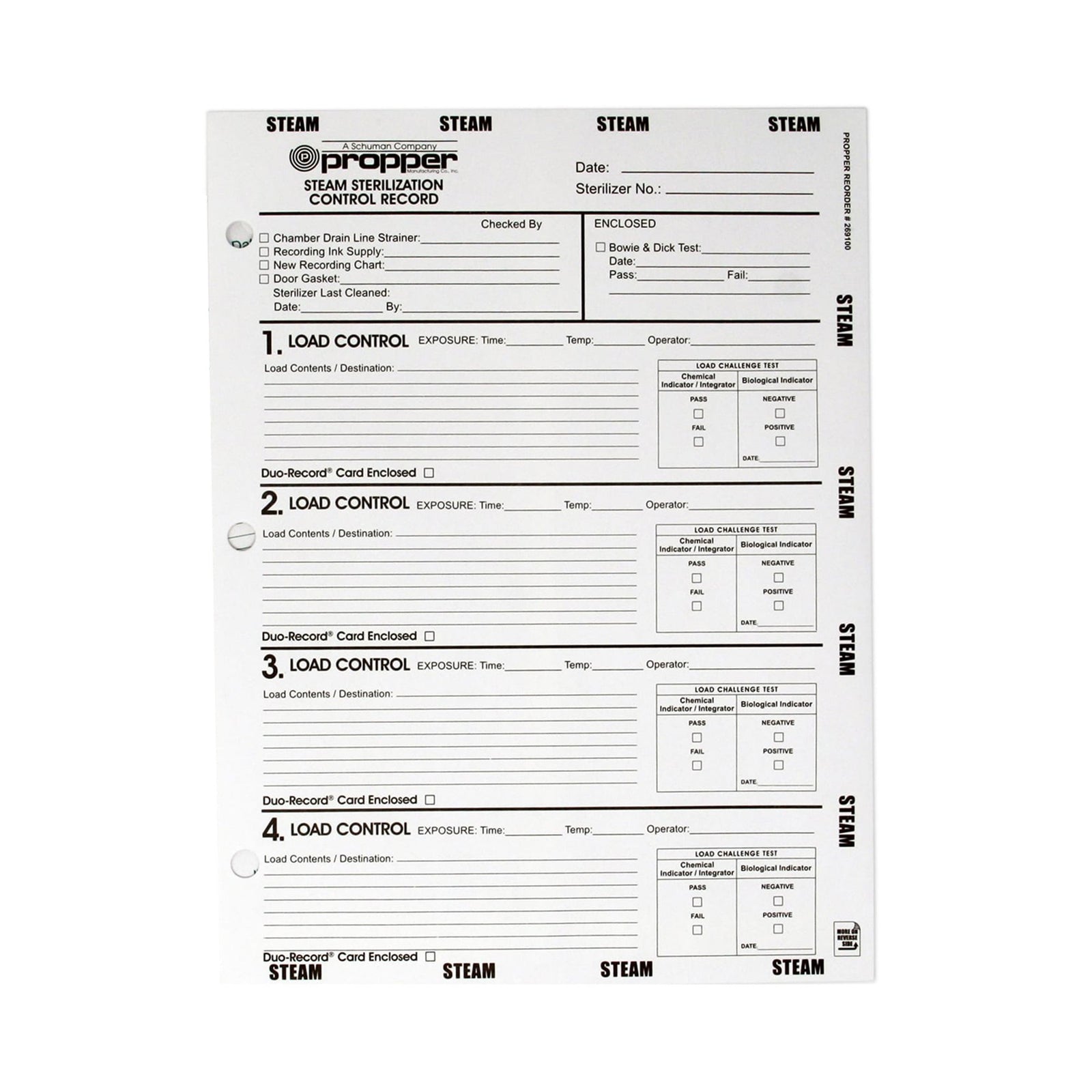Sterilization Record Envelope Steam - Box of 100