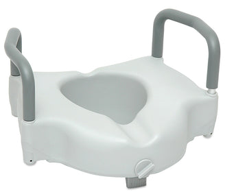 Raised Toilet Seat with Arms - 4-1/2 Inch Height, White