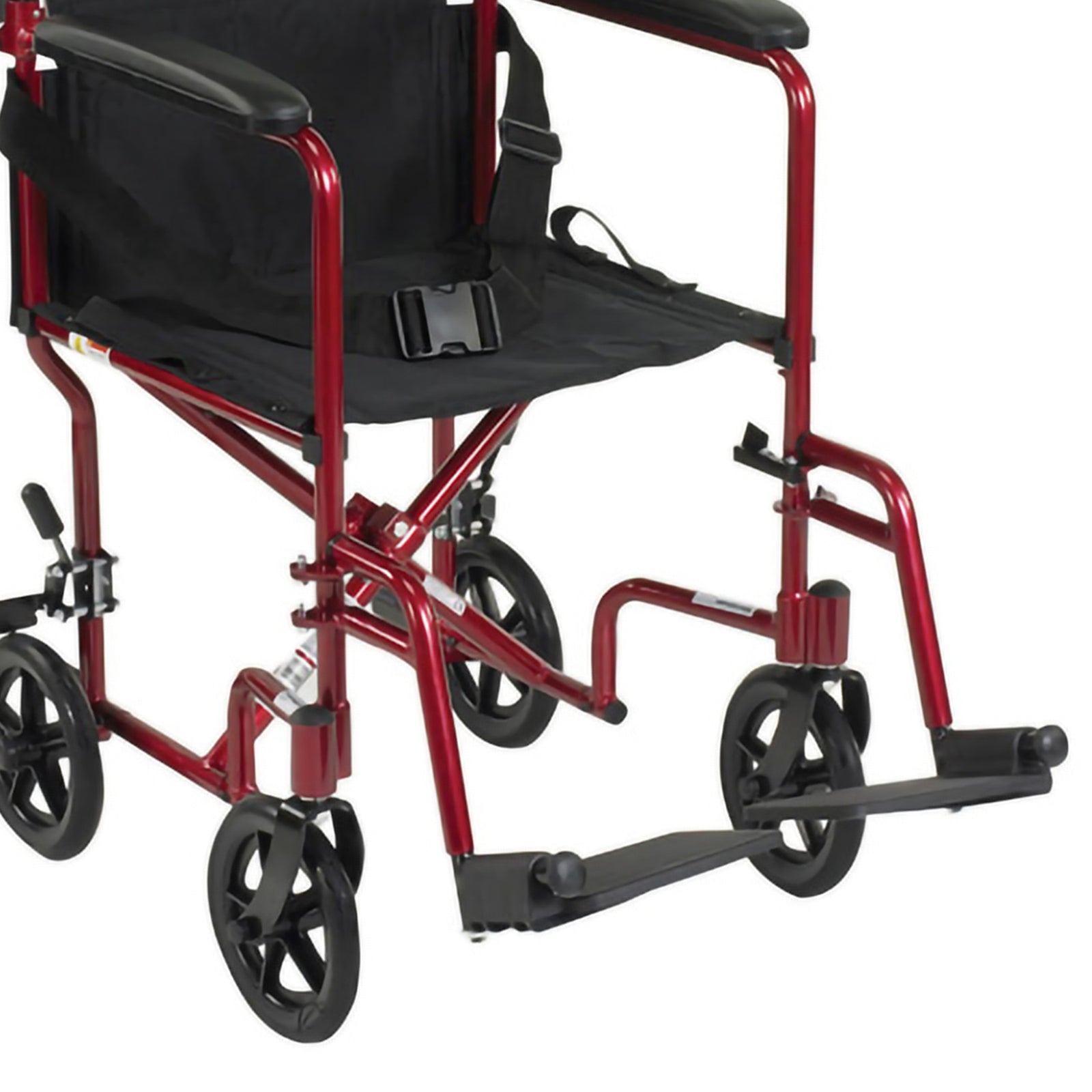 McKesson MedSurg Lightweight Transport Wheelchair, Red, 19 Inch