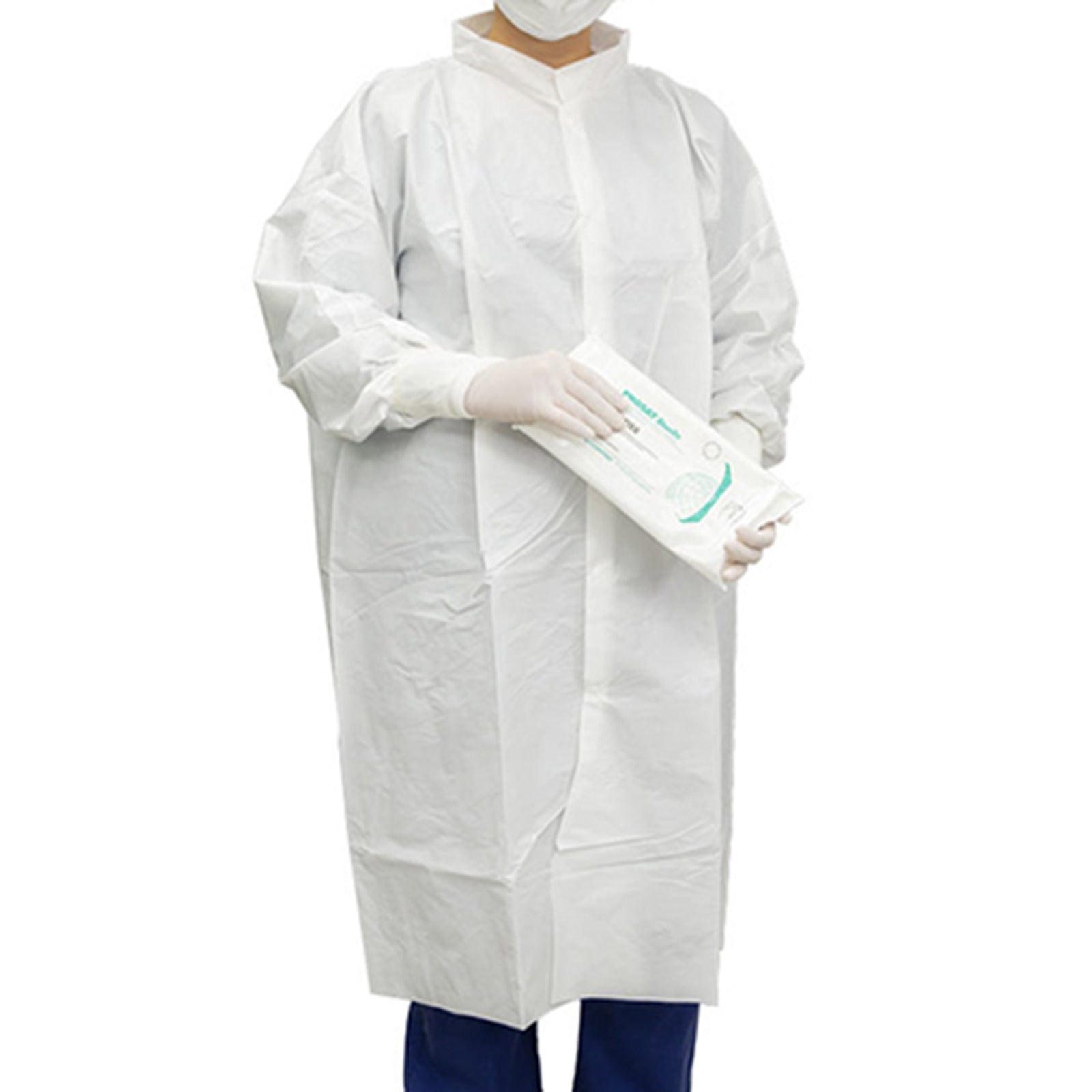 Contec CritiGear Cleanroom Lab Coat with Thumb Loop, White, 2X-Large