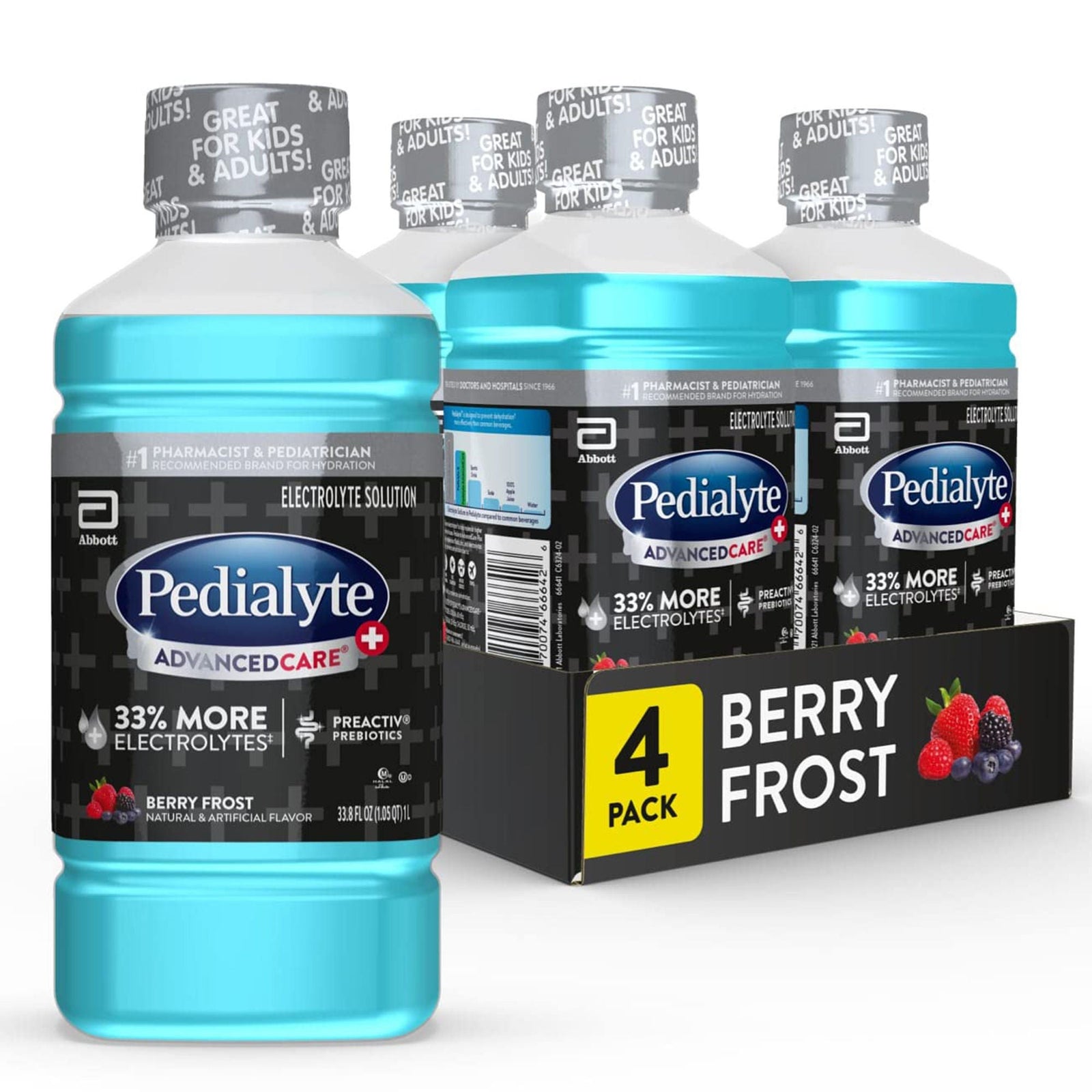 Pedialyte AdvancedCare Plus Berry Frost Electrolyte Solution, 1 L