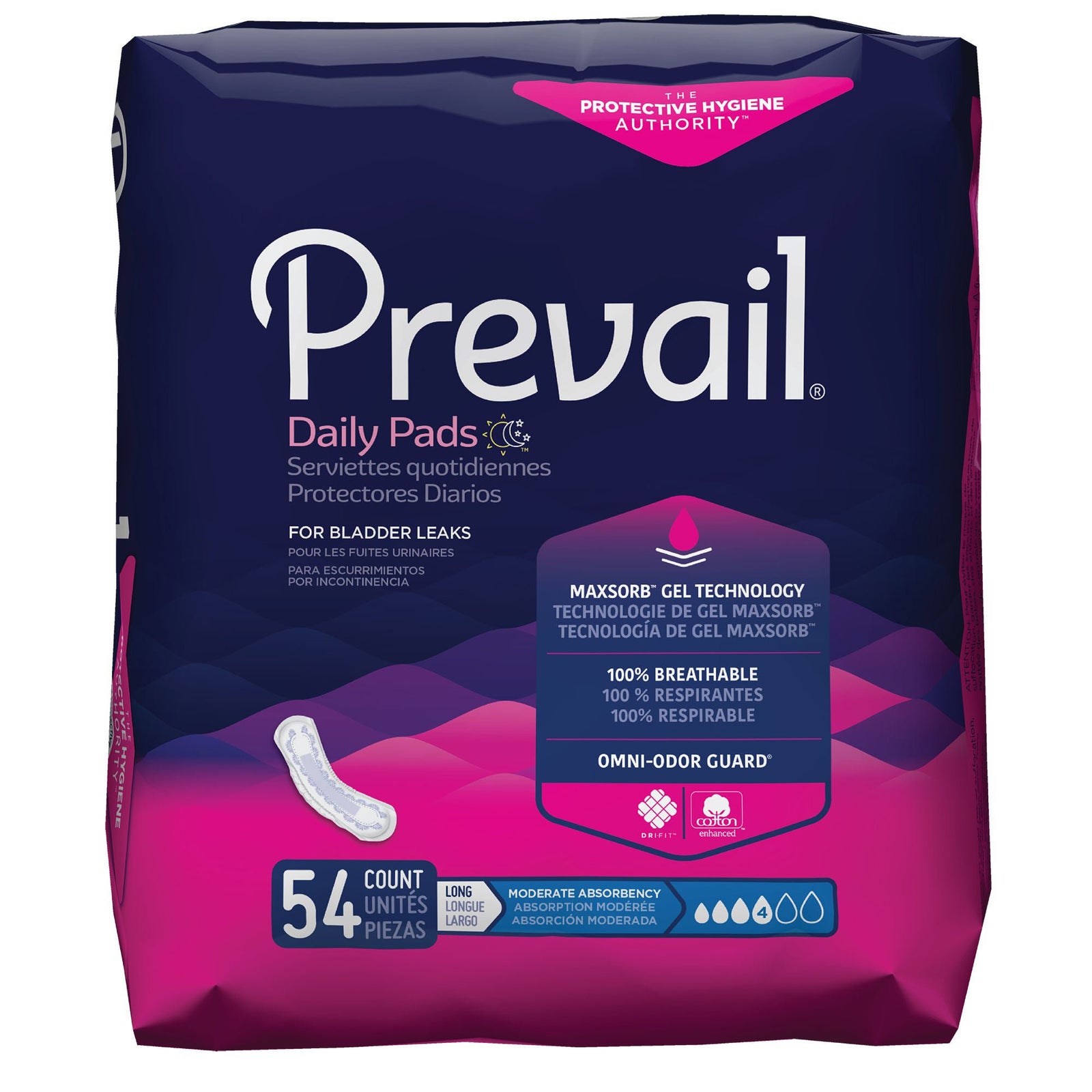 Prevail Bladder Control Moderate Liner Pad, 11 Inch