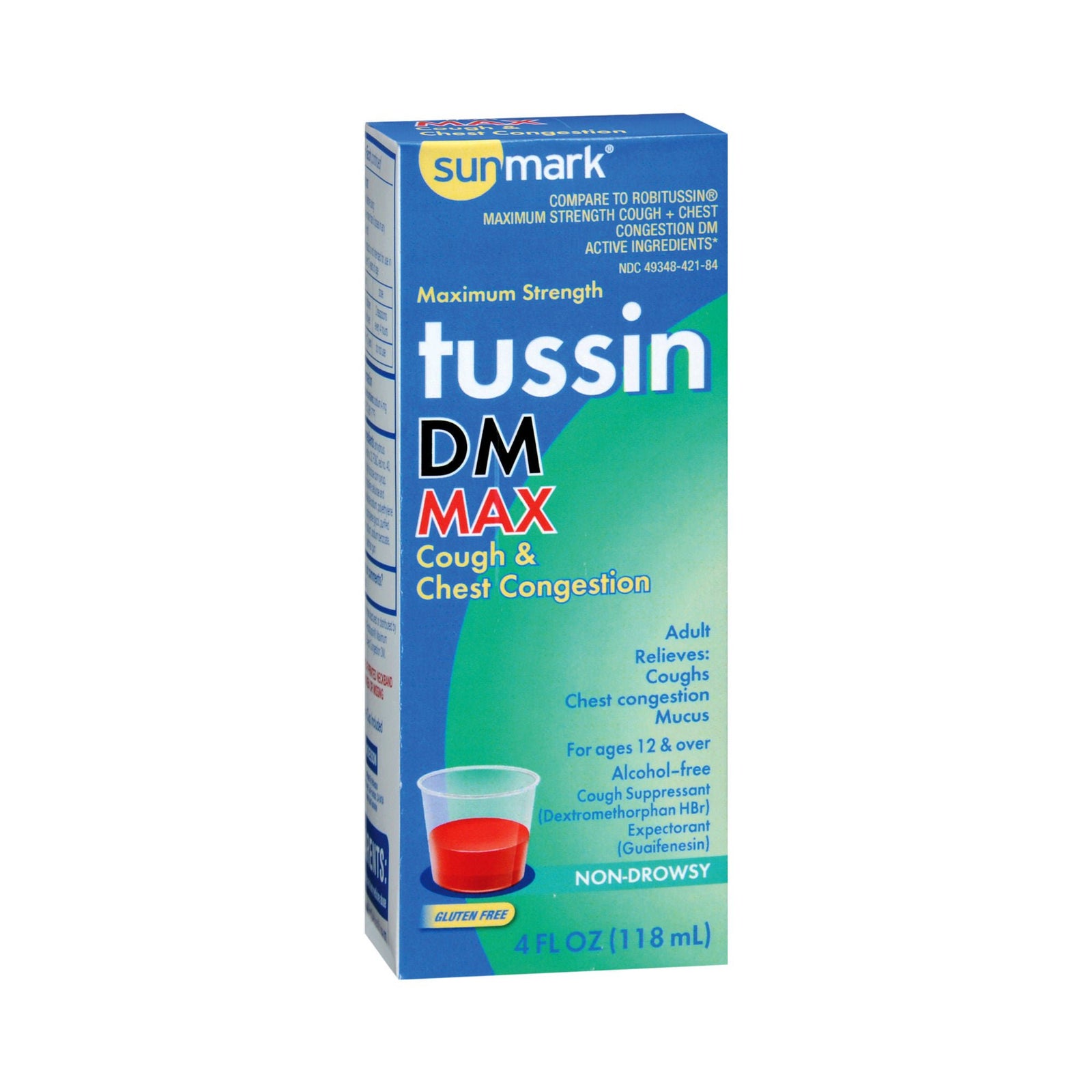 sunmark Tussin DM Max Cough & Chest Congestion Liquid, 4 oz