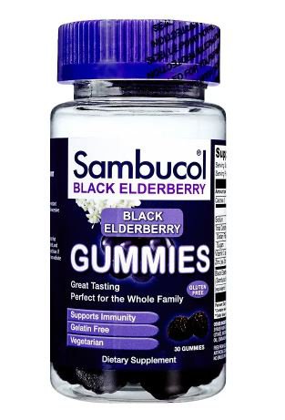 Sambucol Black Elderberry Extract 50 mg Gummies, 30 per Bottle