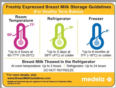 Medela Breast Milk Storage Guidelines Magnet (3 x 4 Inch)