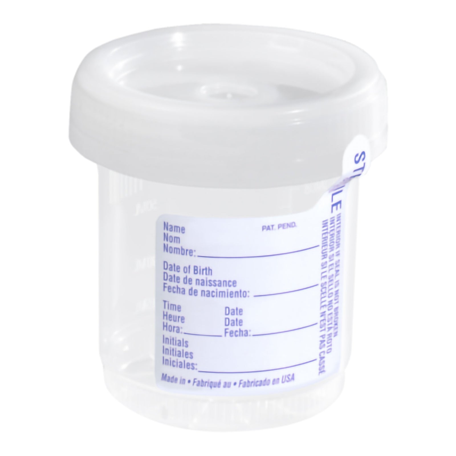 Sterile Specimen Container 65mm Opening 90mL