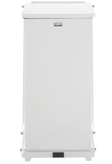 Rubbermaid Defenders 96 Quart White Steel Square Trash Can