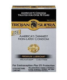 Trojan® Supra Lubricated Condoms One Size Fits Most (6 per Pack)