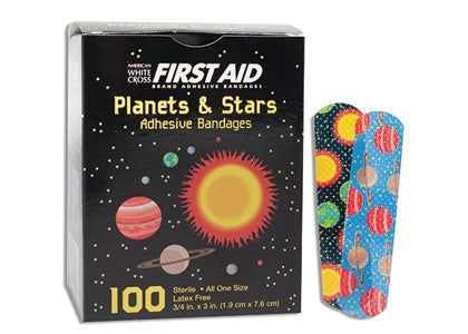 Stat Strip® Plastic Adhesive Strips with Planets & Stars Design, 3/4 x 3 Inch