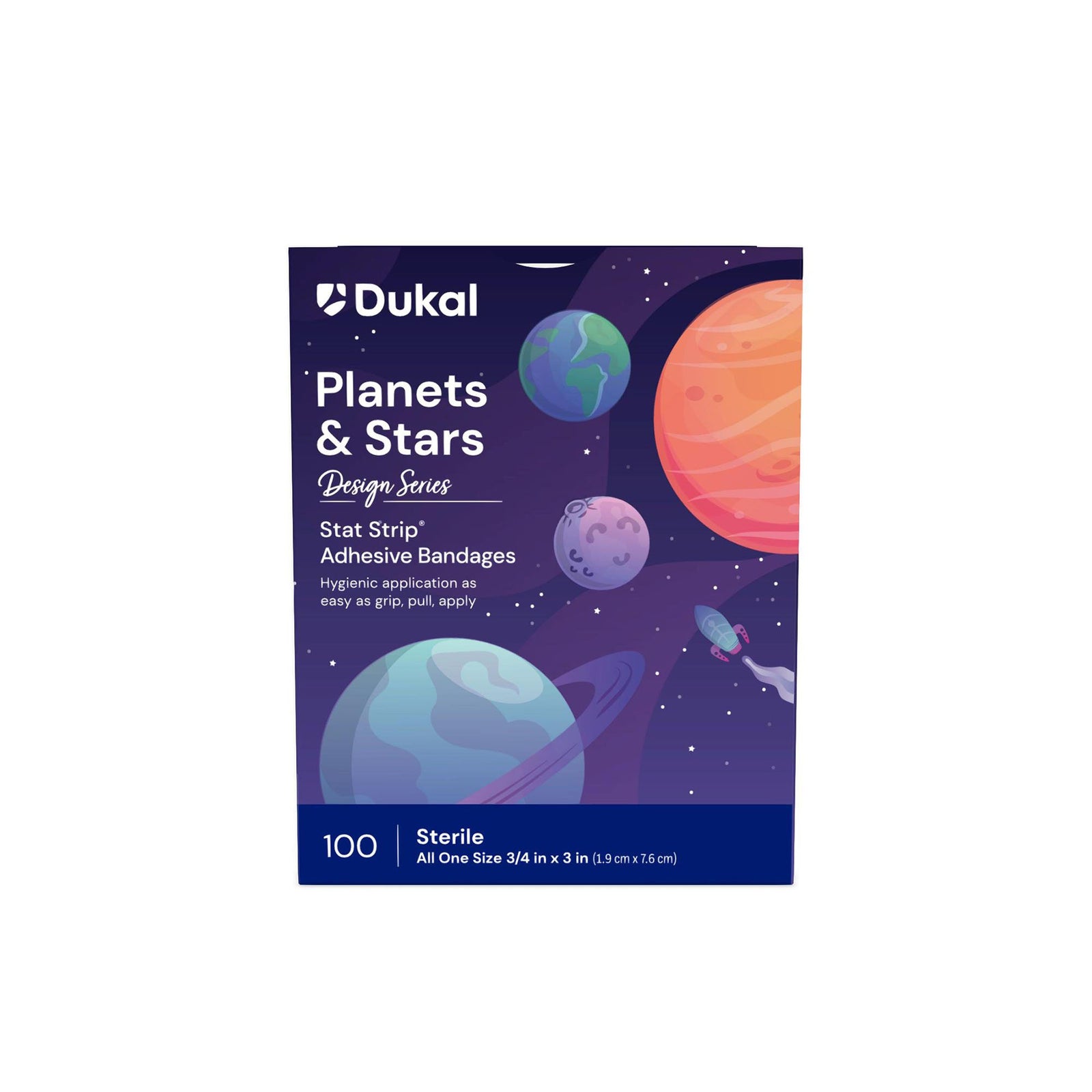 Stat Strip® Plastic Adhesive Strips with Planets & Stars Design, 3/4 x 3 Inch