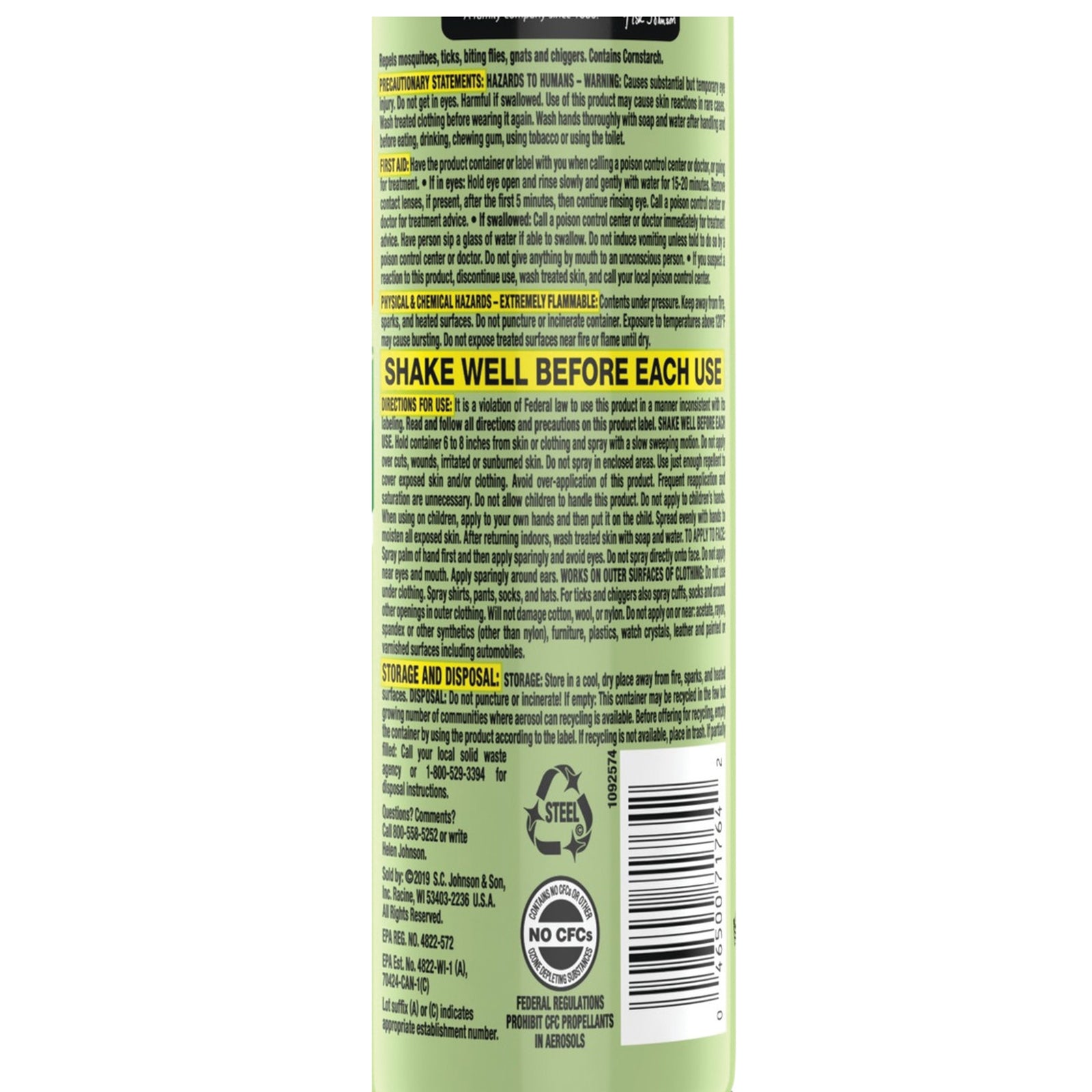 Insect Repellent DEET Off!® Deep Woods® Dry Topical Liquid 4 oz. Aerosol Can