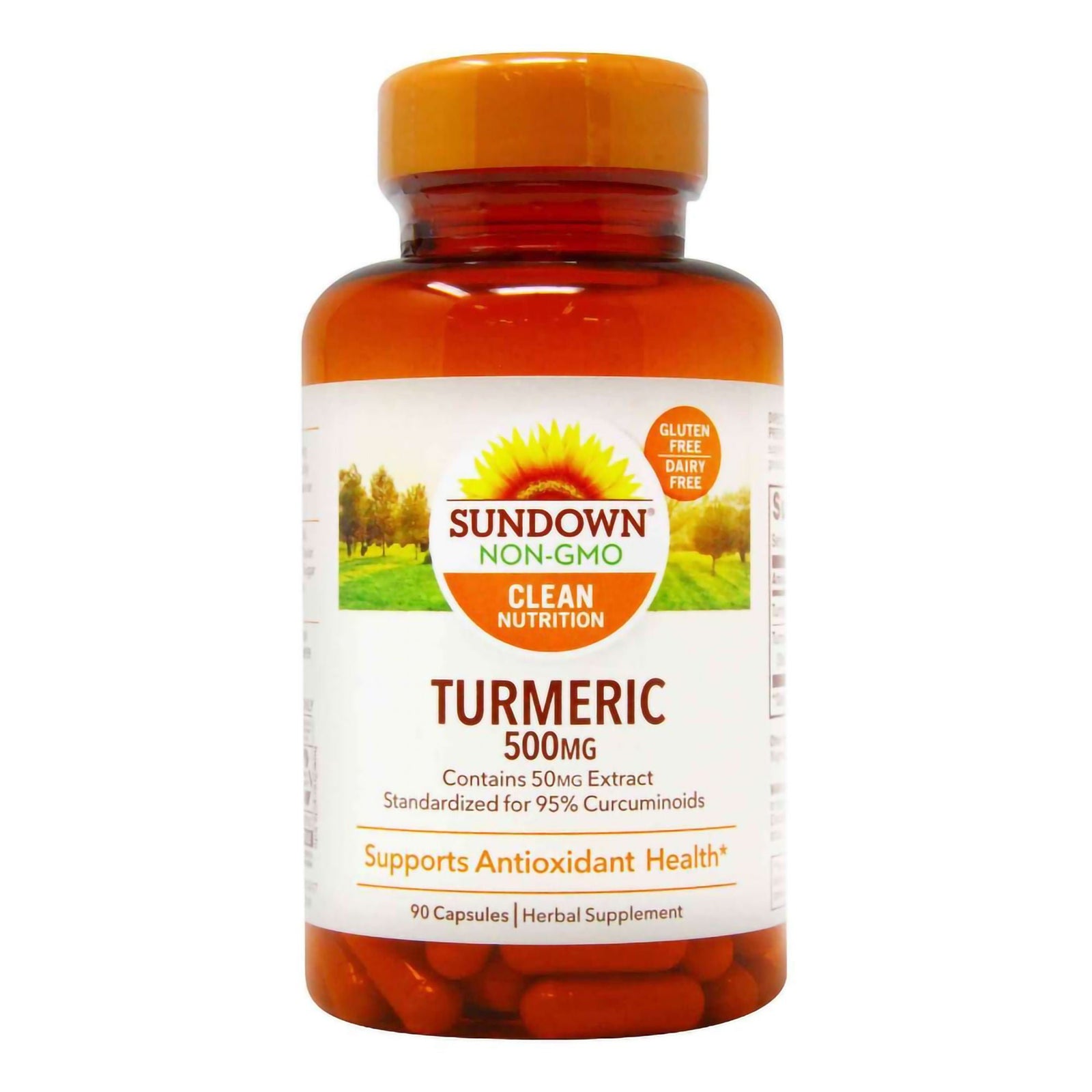 Sundown Non-GMO Turmeric 500 mg Capsules, 90 Count