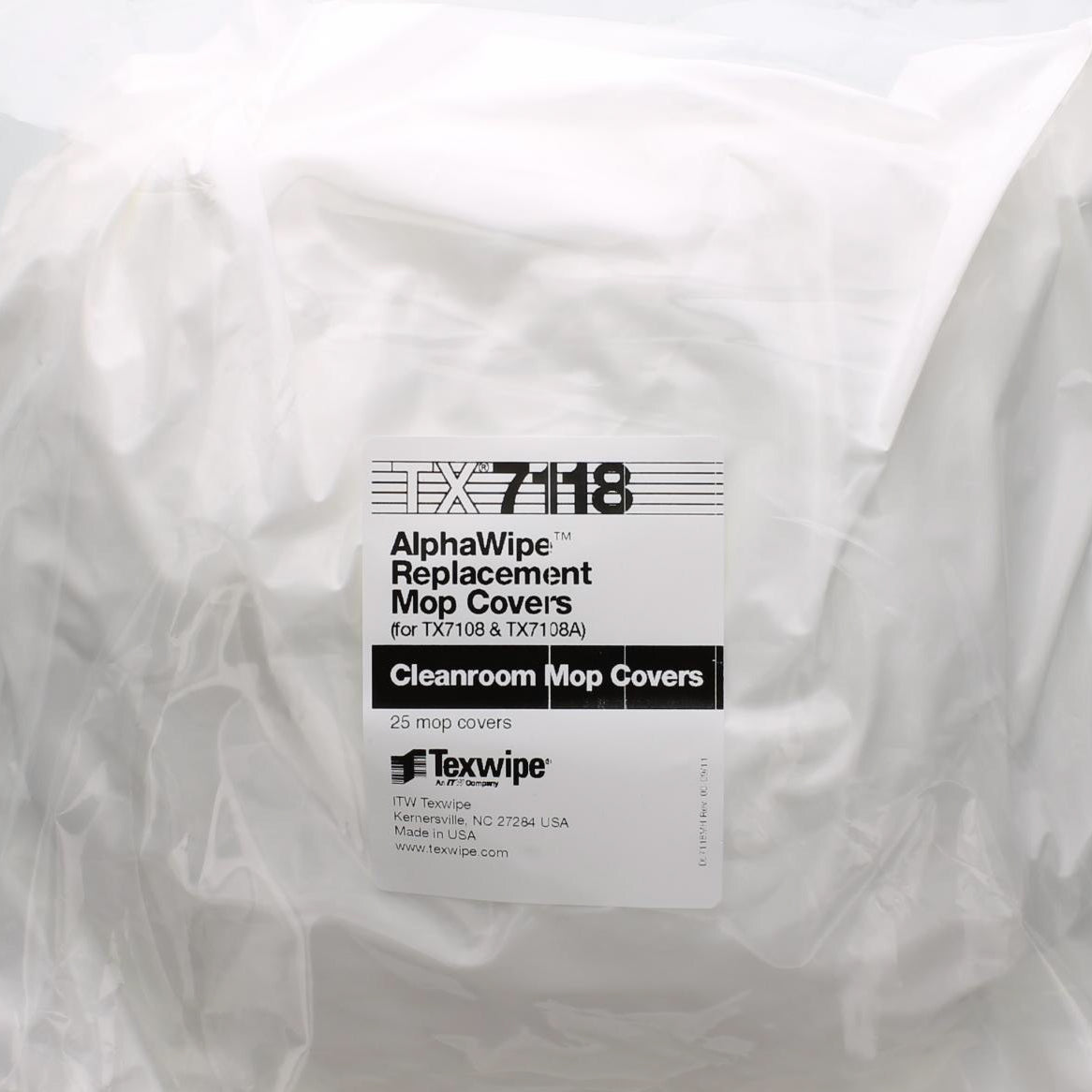 Texwipe AlphaMop White Polyester Disposable Cleanroom Mop Pad Kit - 8 x 15 Inch