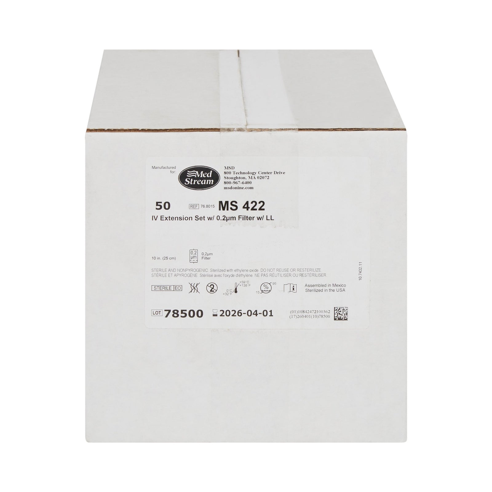 McKesson MedSurg IV Extension Set Standard Bore Filter