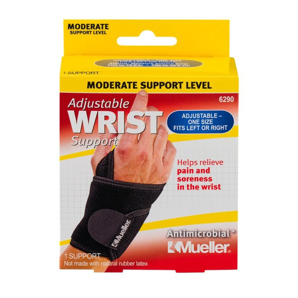 Mueller Wraparound Neoprene Wrist Support - Black, One Size Fits Most