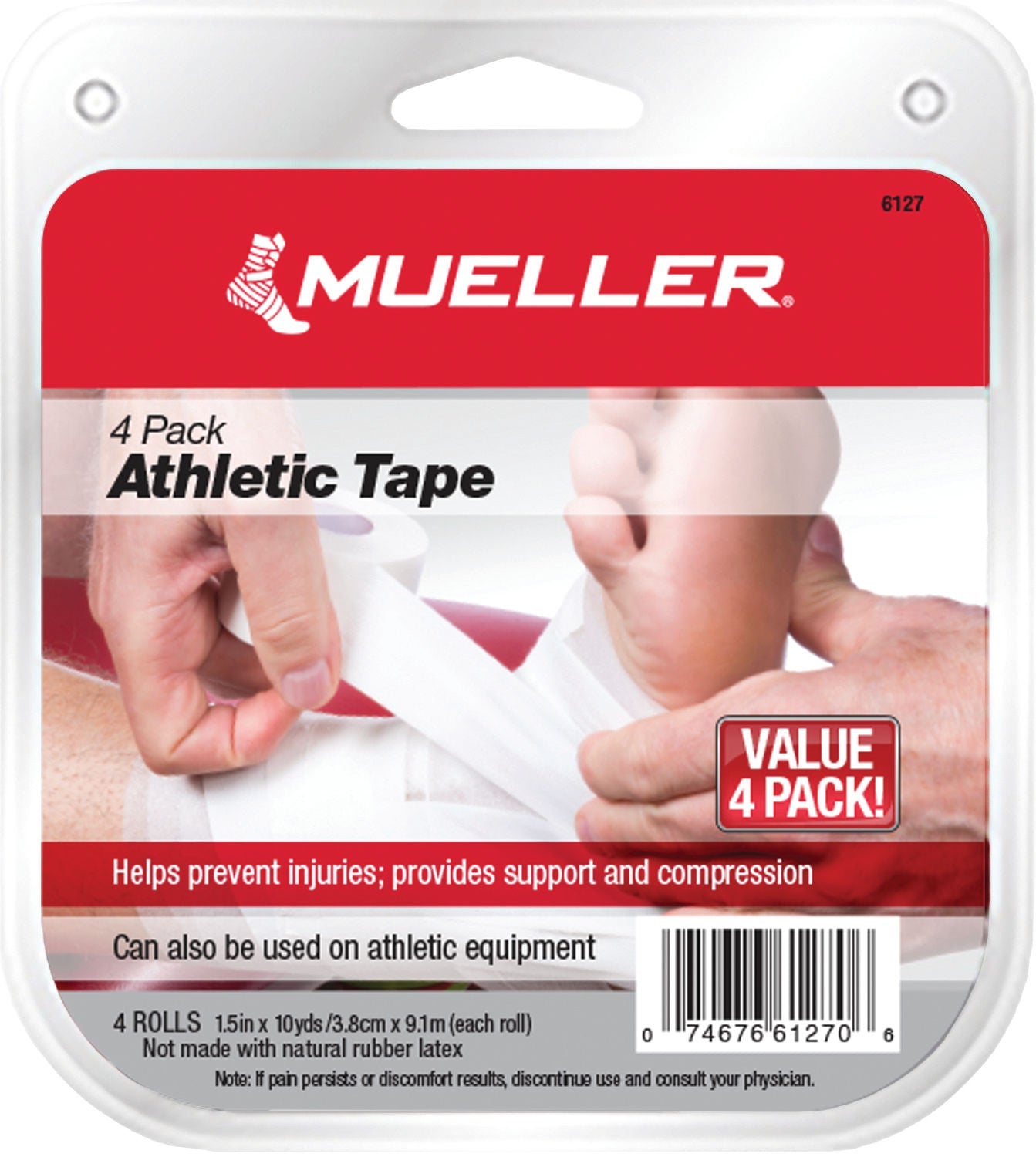 Mueller M-Tape Athletic Tape, 1.5 in x 10 yd, 4 Count