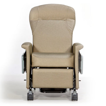Medical Transport Recliner Asecent II Natural Vinyl with 4 Inch Casters