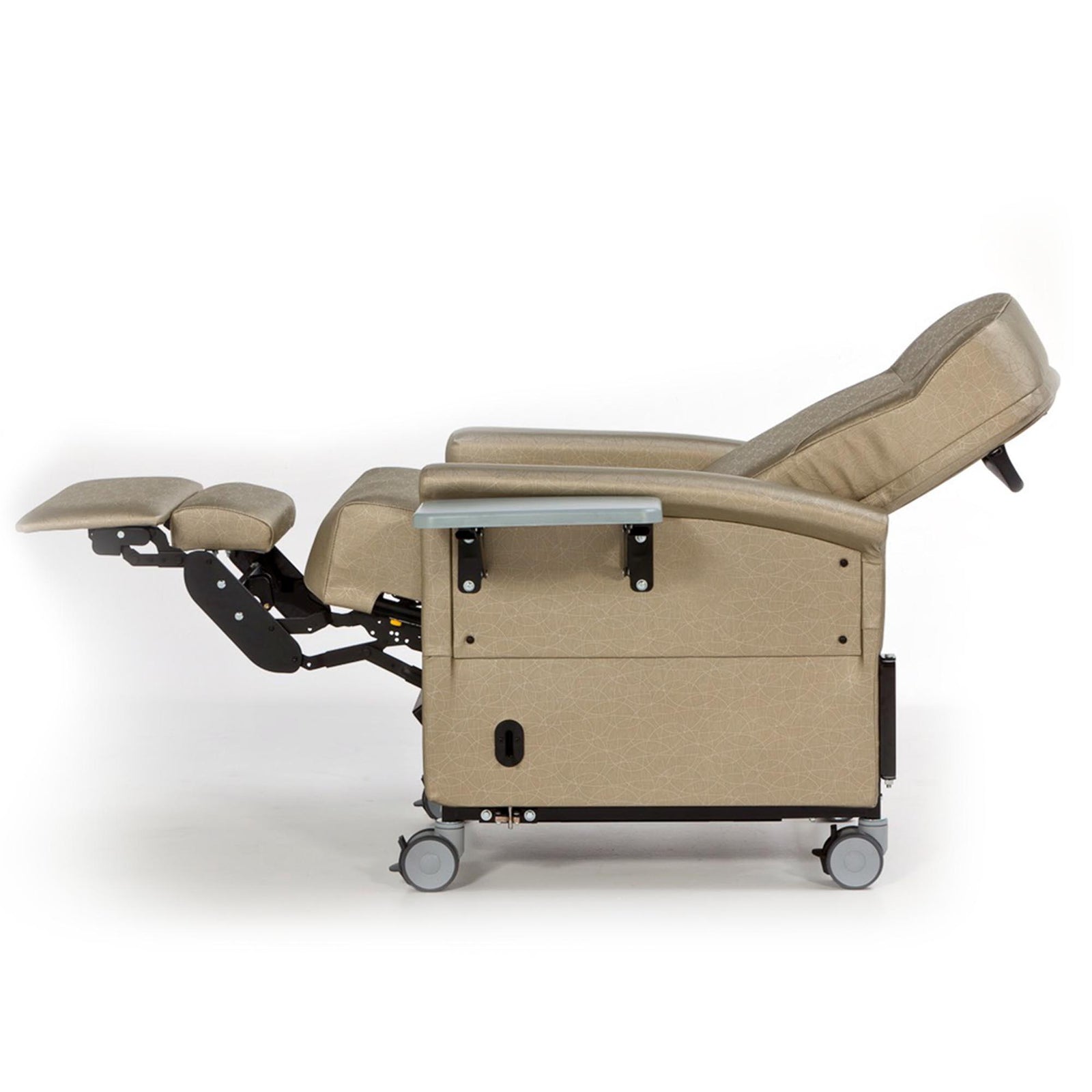 Medical Transport Recliner Asecent II Natural Vinyl with 4 Inch Casters