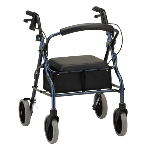 Zoom 22 Blue 4 Wheel Rollator with Adjustable Height and Folding Frame