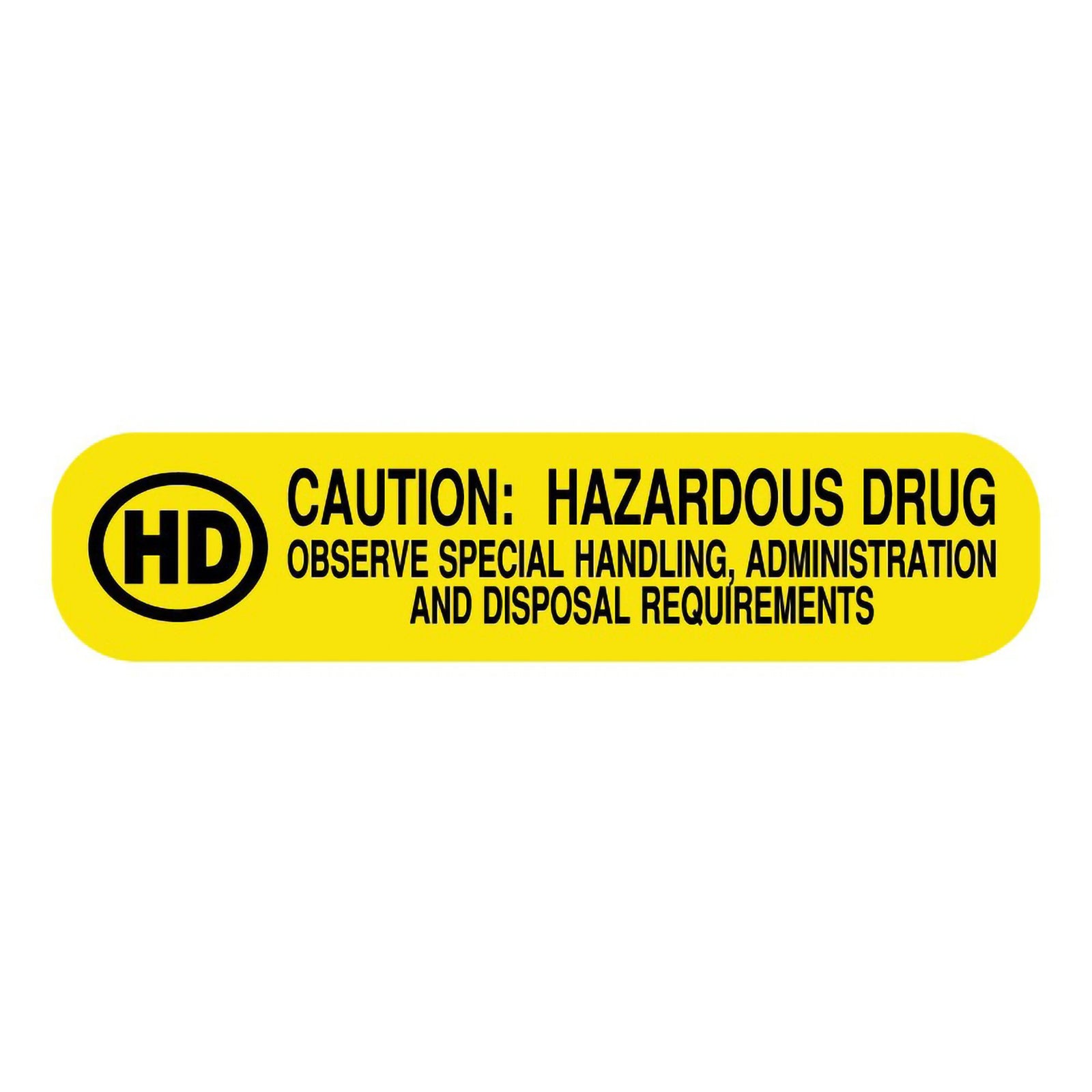 UAL™ Caution Label for Hazardous Drugs - 3/8 x 1-5/8 Inch Yellow Paper (1000 Labels)
