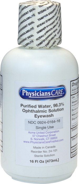 Eyewash Solution with Eye Cup, 16 oz. Bottle