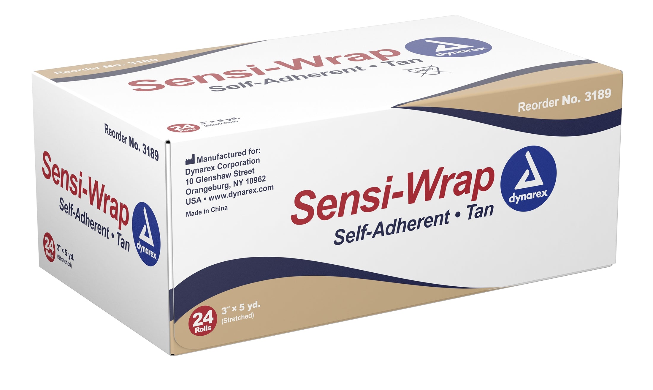 Cohesive Bandage Sensi-Wrap 3 Inch x 5 Yard Self-Adherent Tan