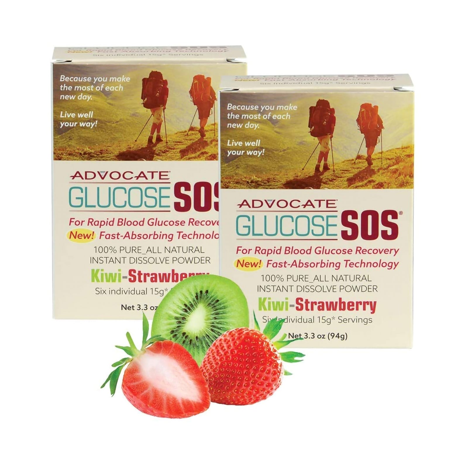 Glucose SOS Powder Kiwi Strawberry Flavor 6 per Box