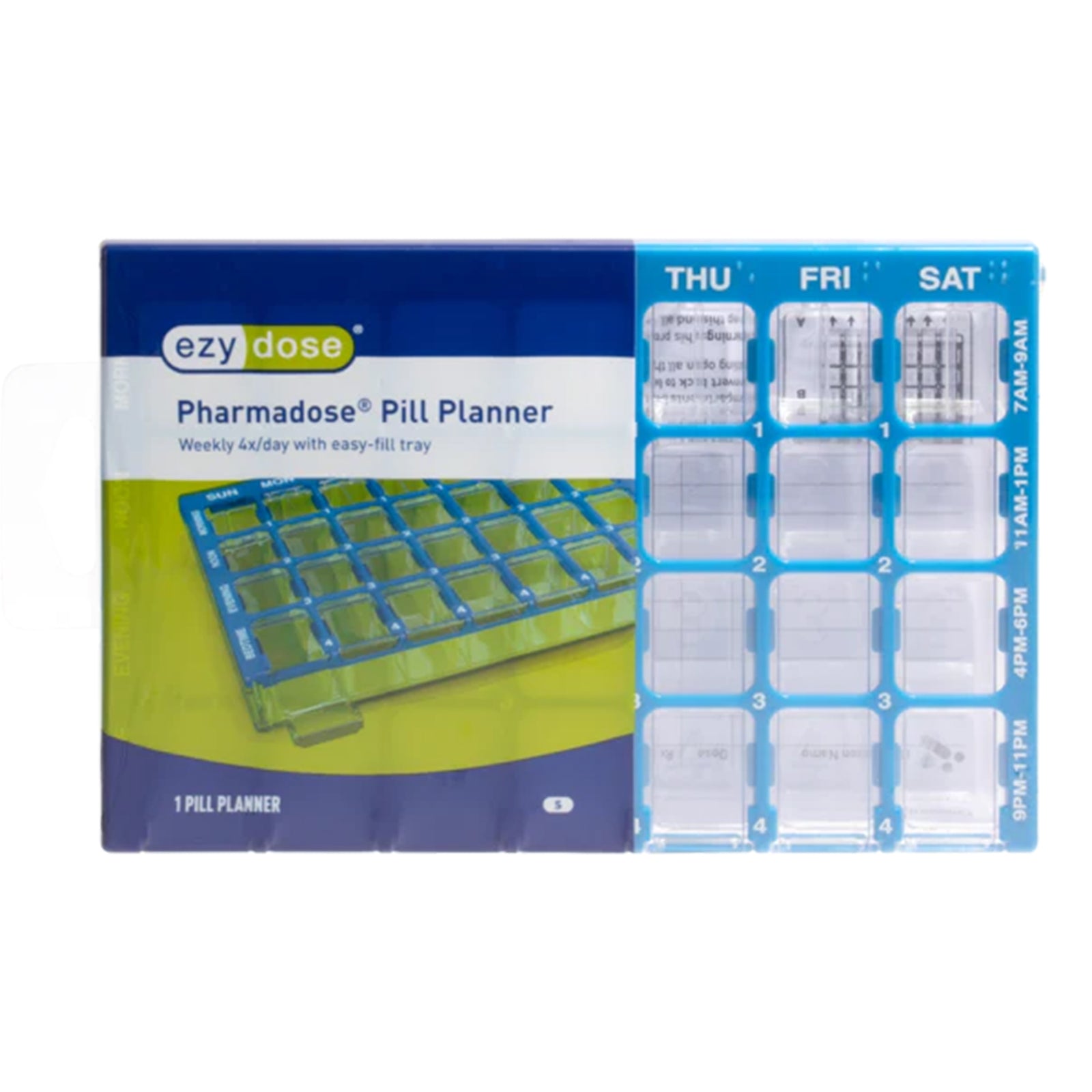 Pharmadose Locking Pill Planner - Small 7 Day 4 Dose Organizer
