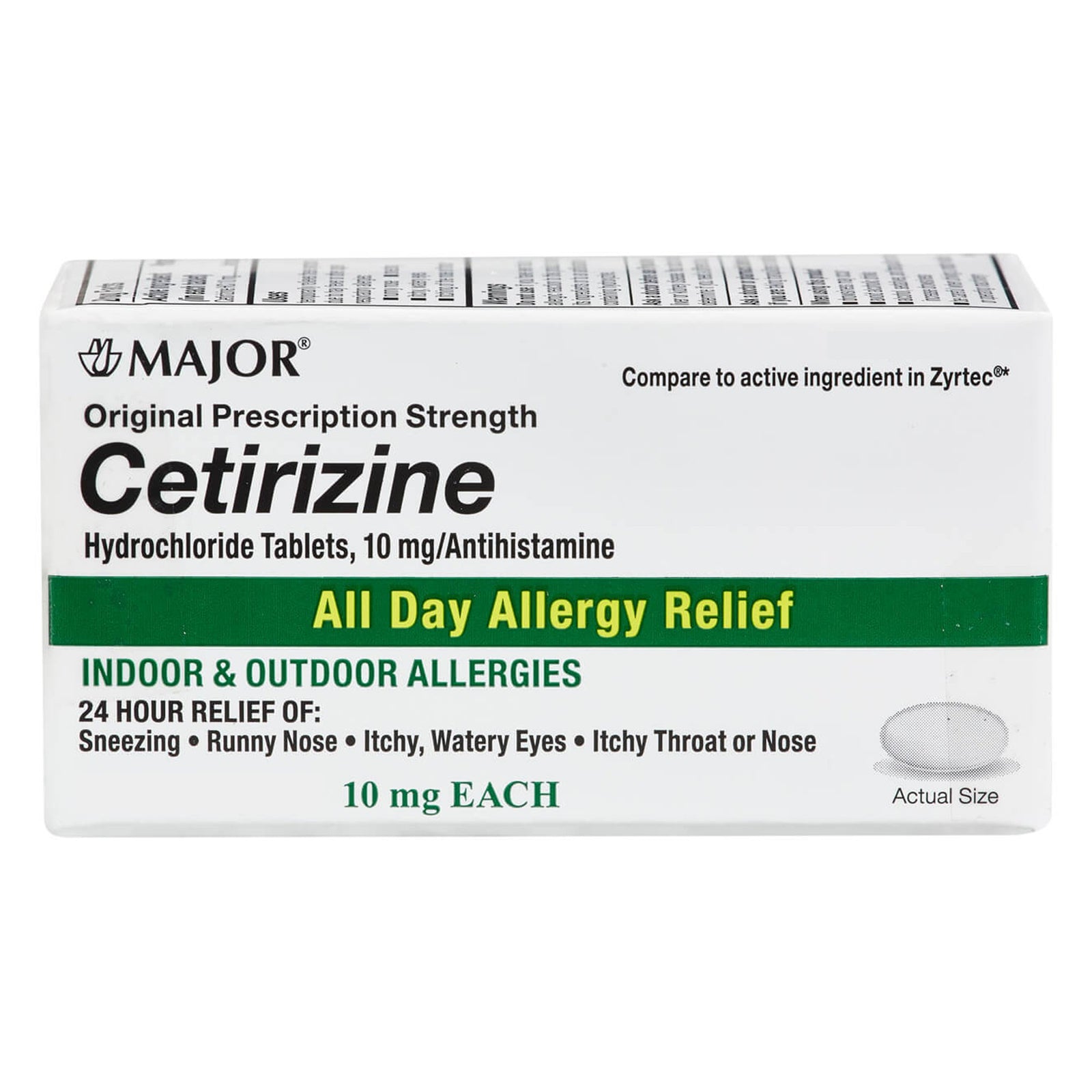 Allergy Relief Cetirizine HCl 10 mg Tablets 14 per Box