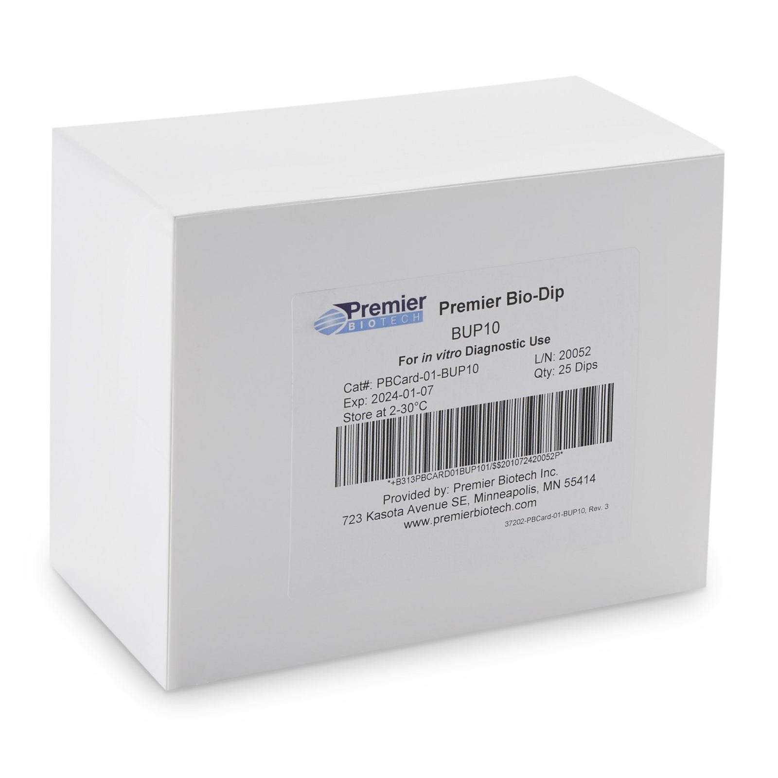 Premier Bio-Dip Buprenorphine (BUP) Test Kit - 25 Tests