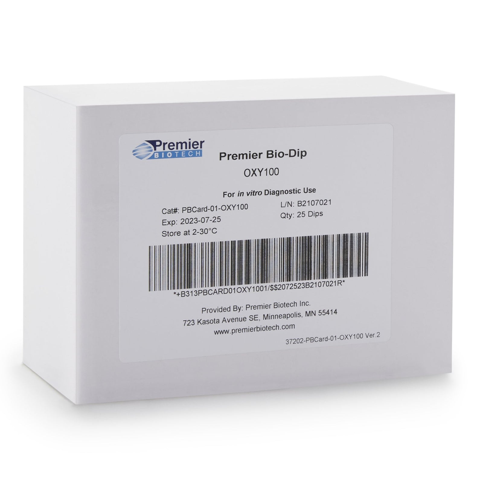 Premier Bio-Dip Oxycodone (OXY) Test Kit - 25 Tests