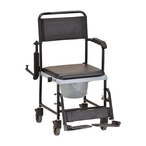 Transport Chair with Commode 17-1/2 Inch Seat Width