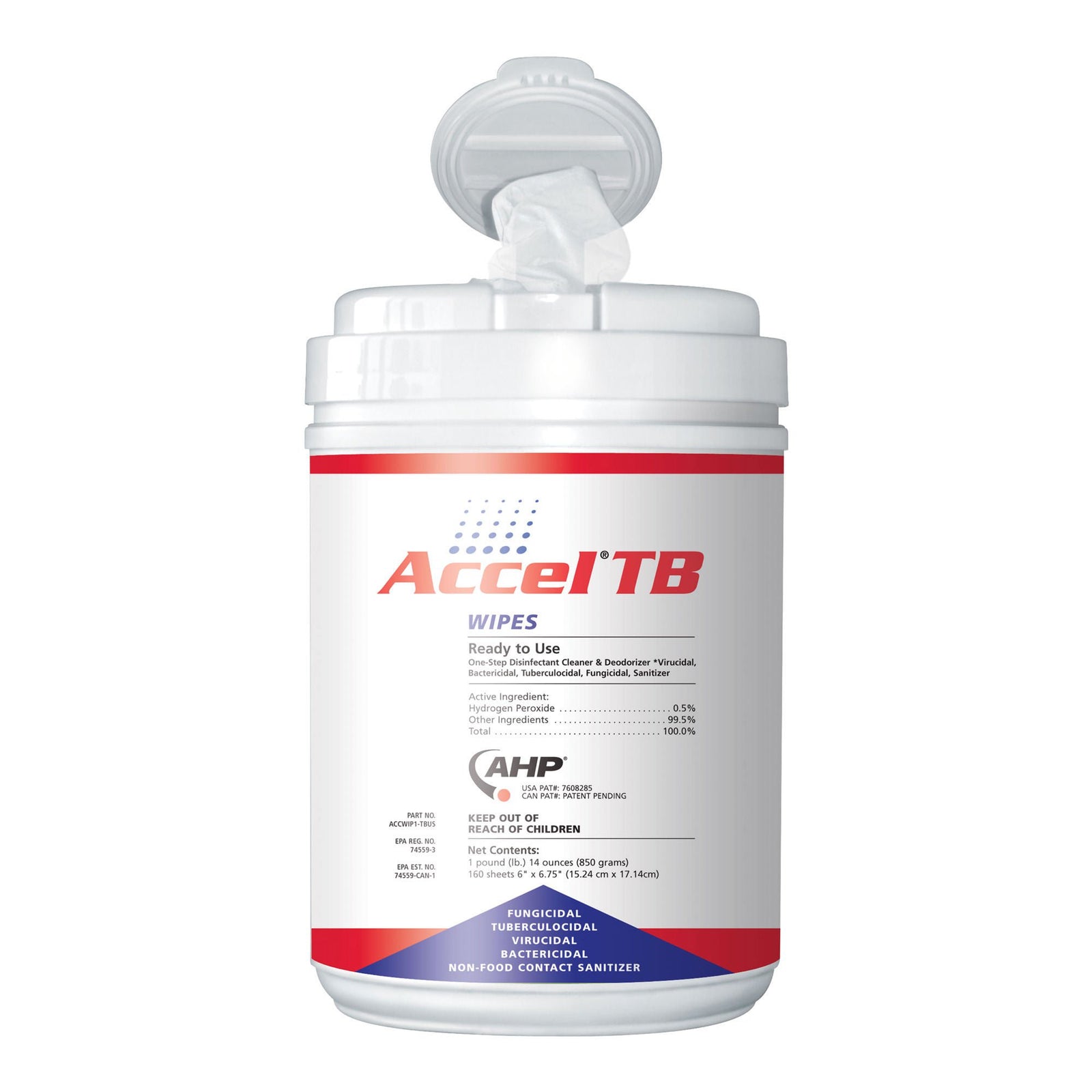 Accel TB Surface Cleaner/Disinfectant Wipes, 160 Count