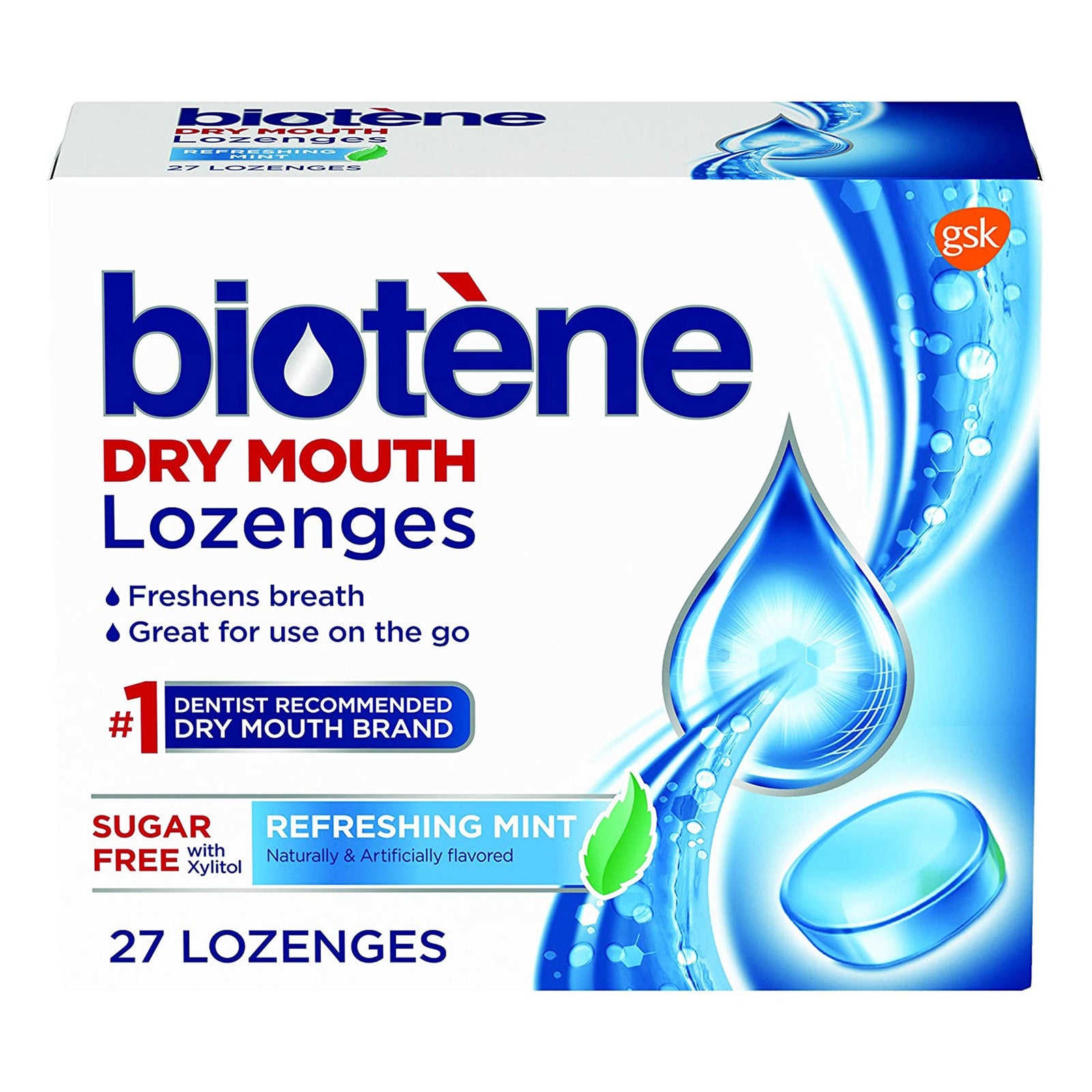 Biotene Dry Mouth Lozenges, Refreshing Mint, 27 Count