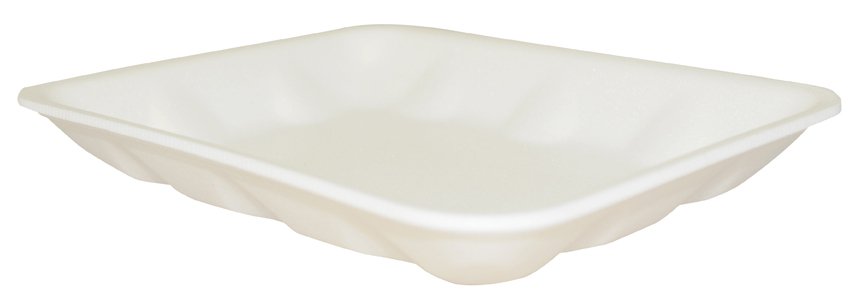 Novipax White Foam Food Service Tray 0.63 x 5-3/4 x 8-1/4 Inch