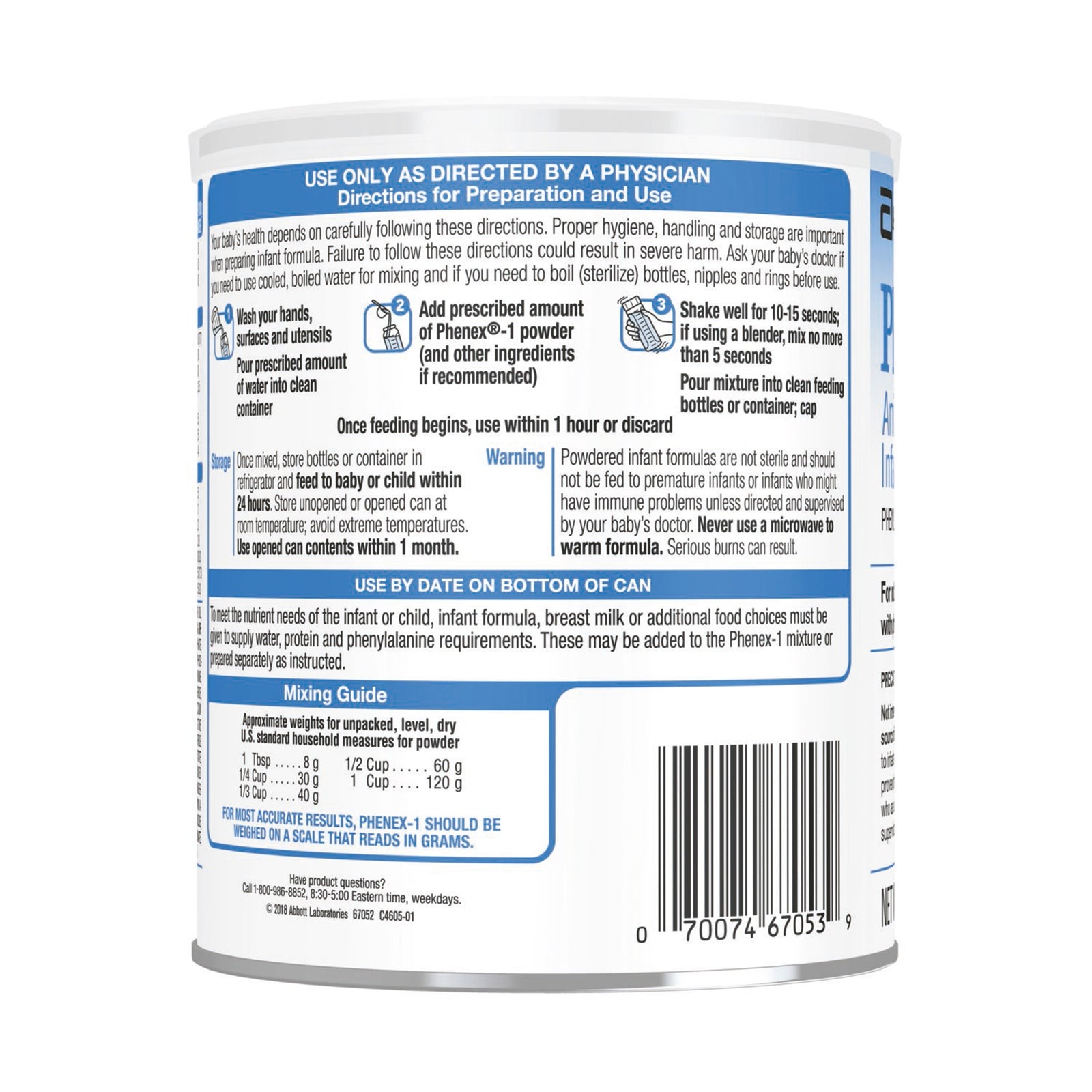 Phenex-1 Unflavored Amino Acid Infant Formula Powder 14.1 oz Can