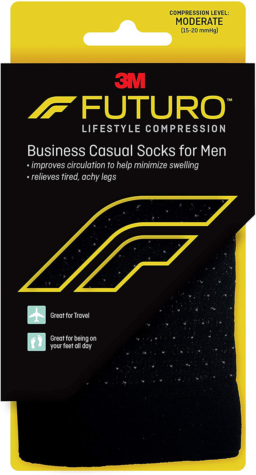 3M Futuro Compression Socks - Medium, Black, Calf High