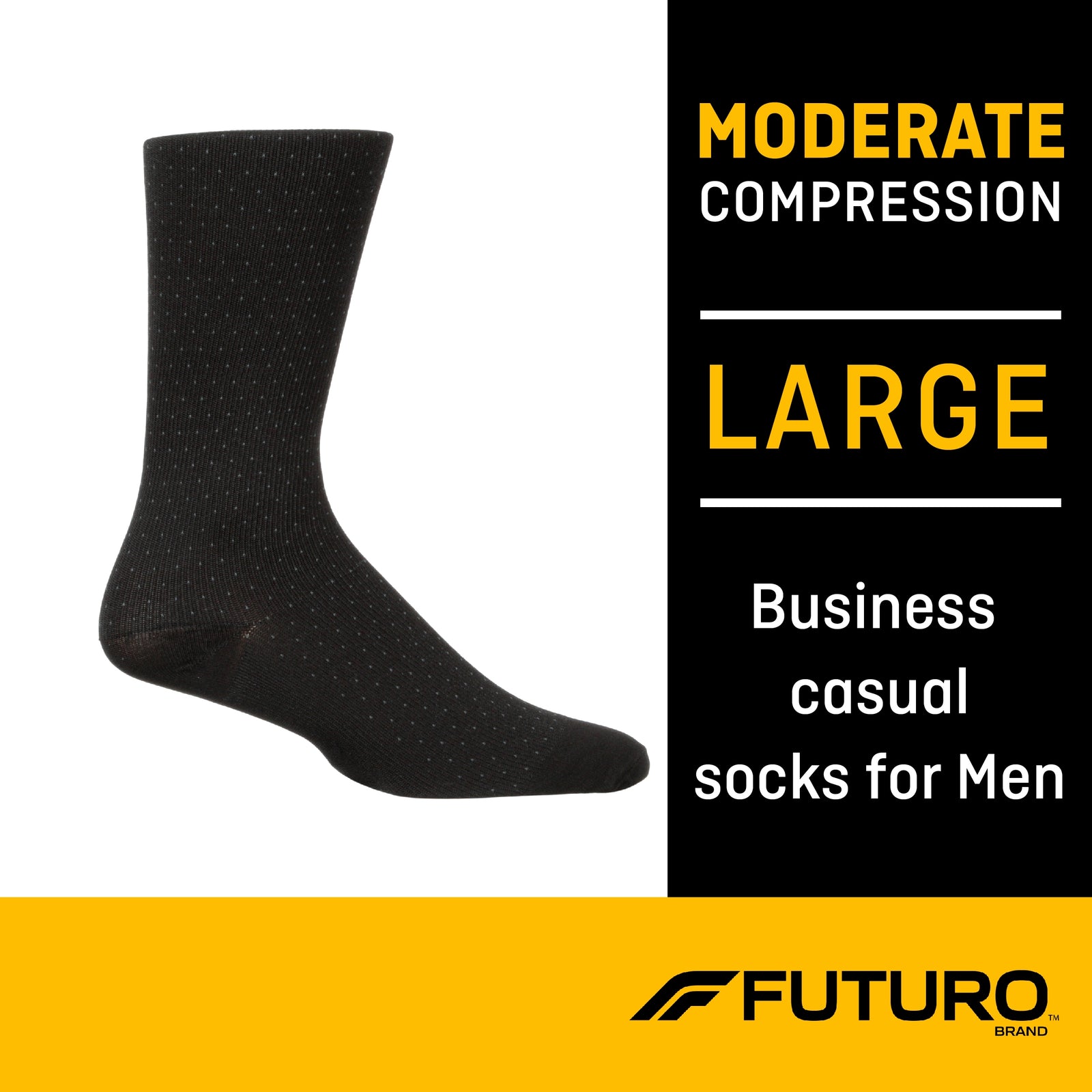 3M Casual Business Compression Socks, Men's Small, Calf High, 15–20 mmHg