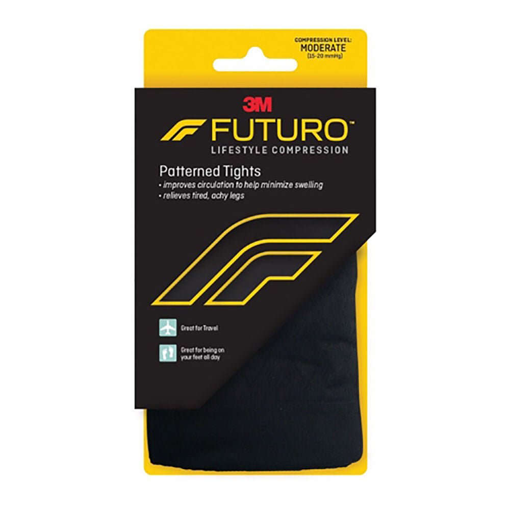 FUTURO Black Compression Pantyhose, Medium, 15–20 mmHg