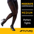 FUTURO Black Compression Pantyhose, Medium, 15–20 mmHg