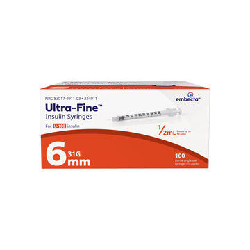 Veo Ultra-Fine Insulin Syringe with Needle 0.5 mL 31 Gauge