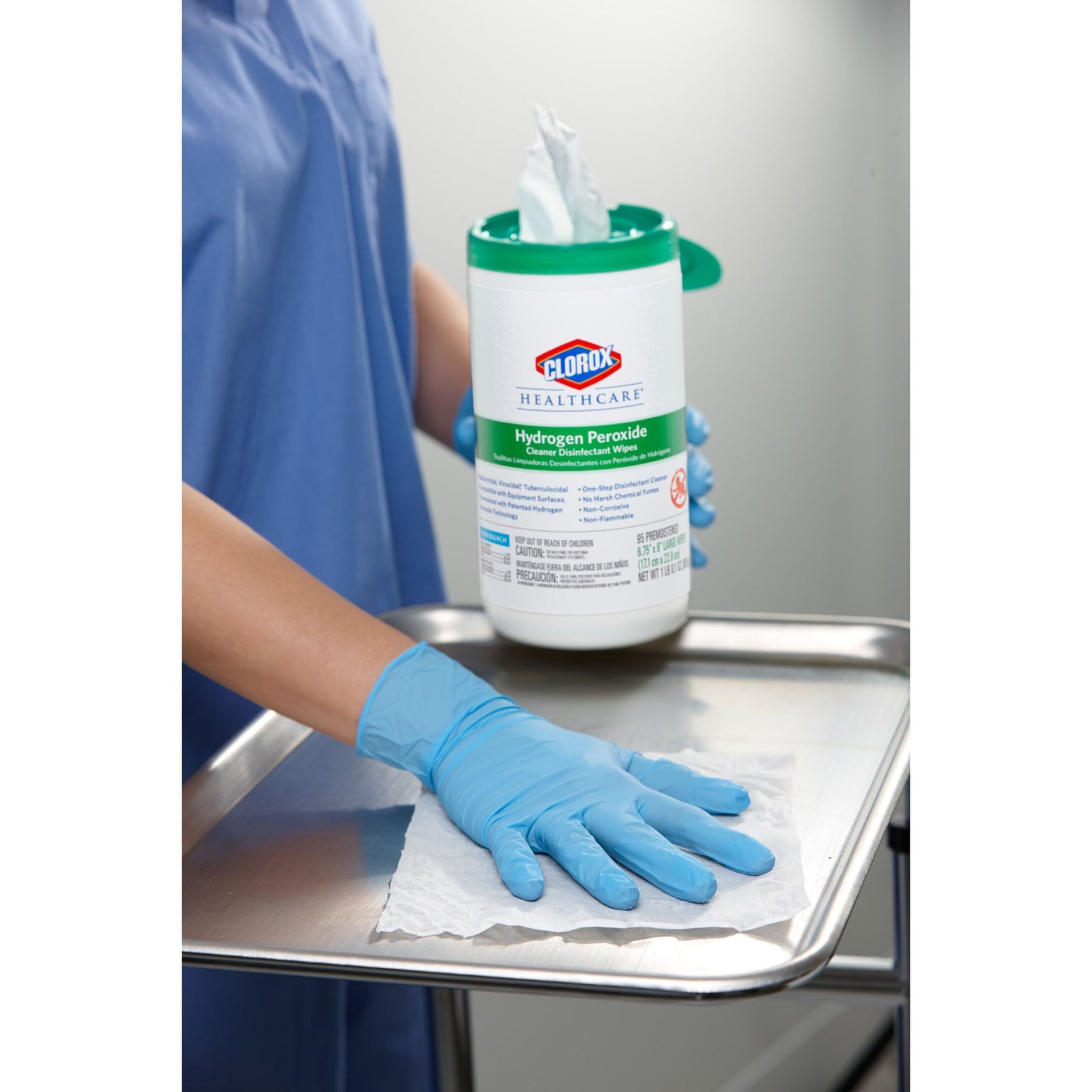 Clorox Healthcare Hydrogen Peroxide Cleaner Disinfectant Wipes, 155 Count