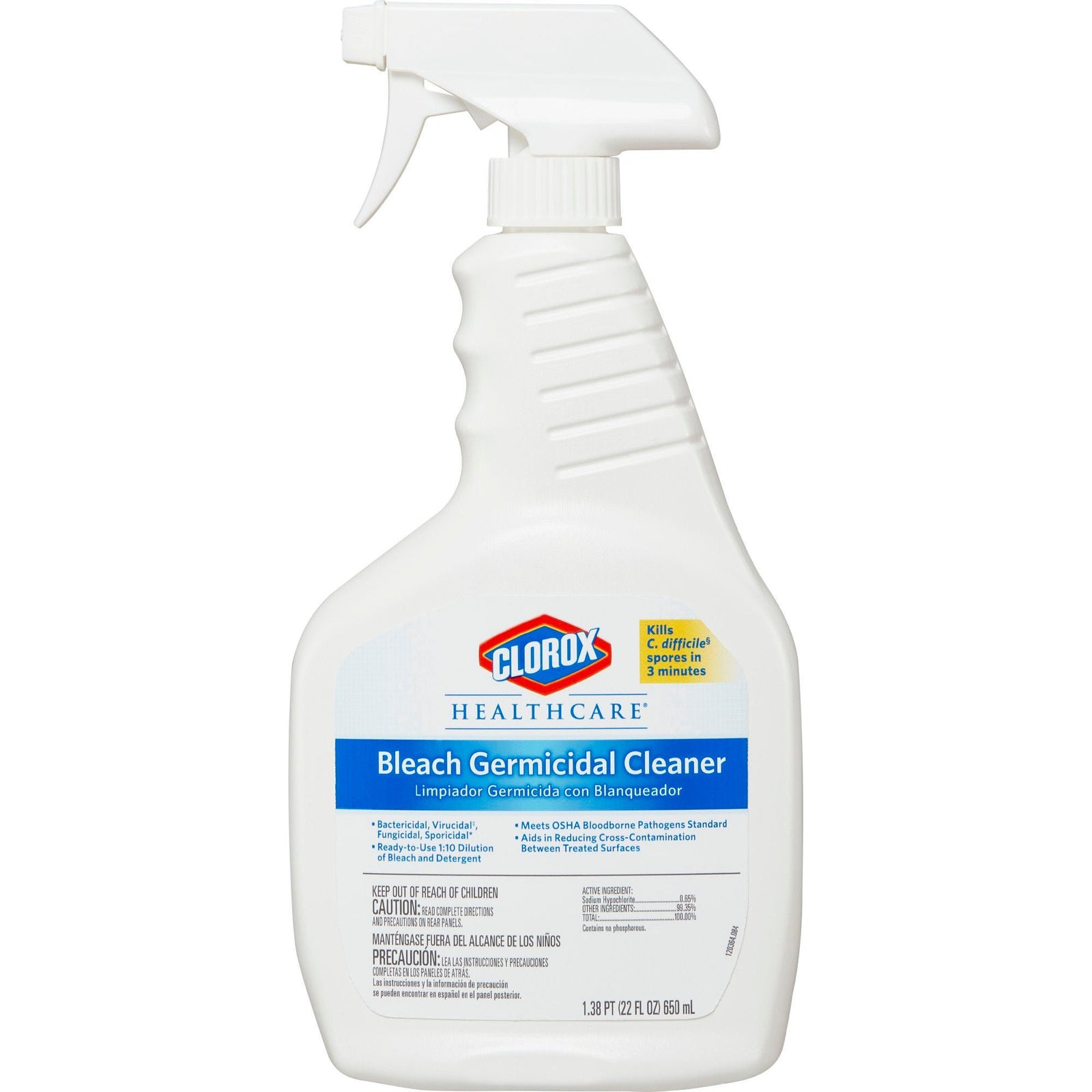 Clorox Healthcare Bleach Germicidal Cleaner Spray, 22 oz