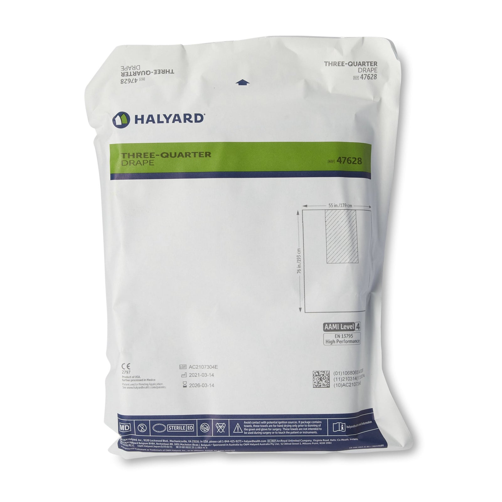 Halyard Three-Quarter Surgical Drape 55" x 76" Sterile