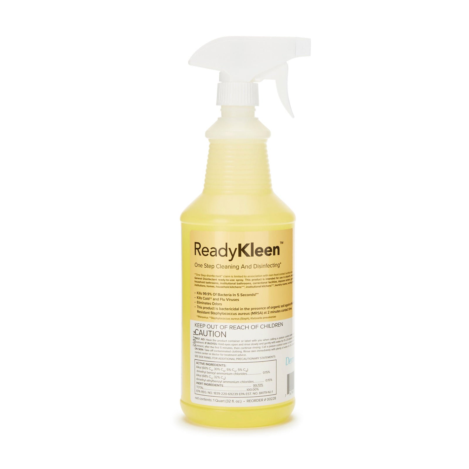 DermaRite ReadyKleen 1-Step Ready-to-Use Disinfectant Cleanser, 32 oz