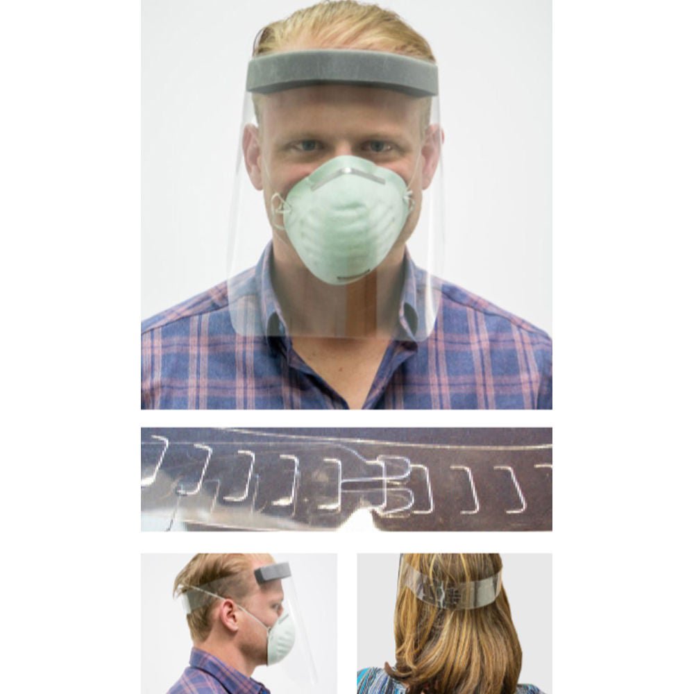 Tech Styles EZ Fit Splash Face Shield with Plastic Belt Strap
