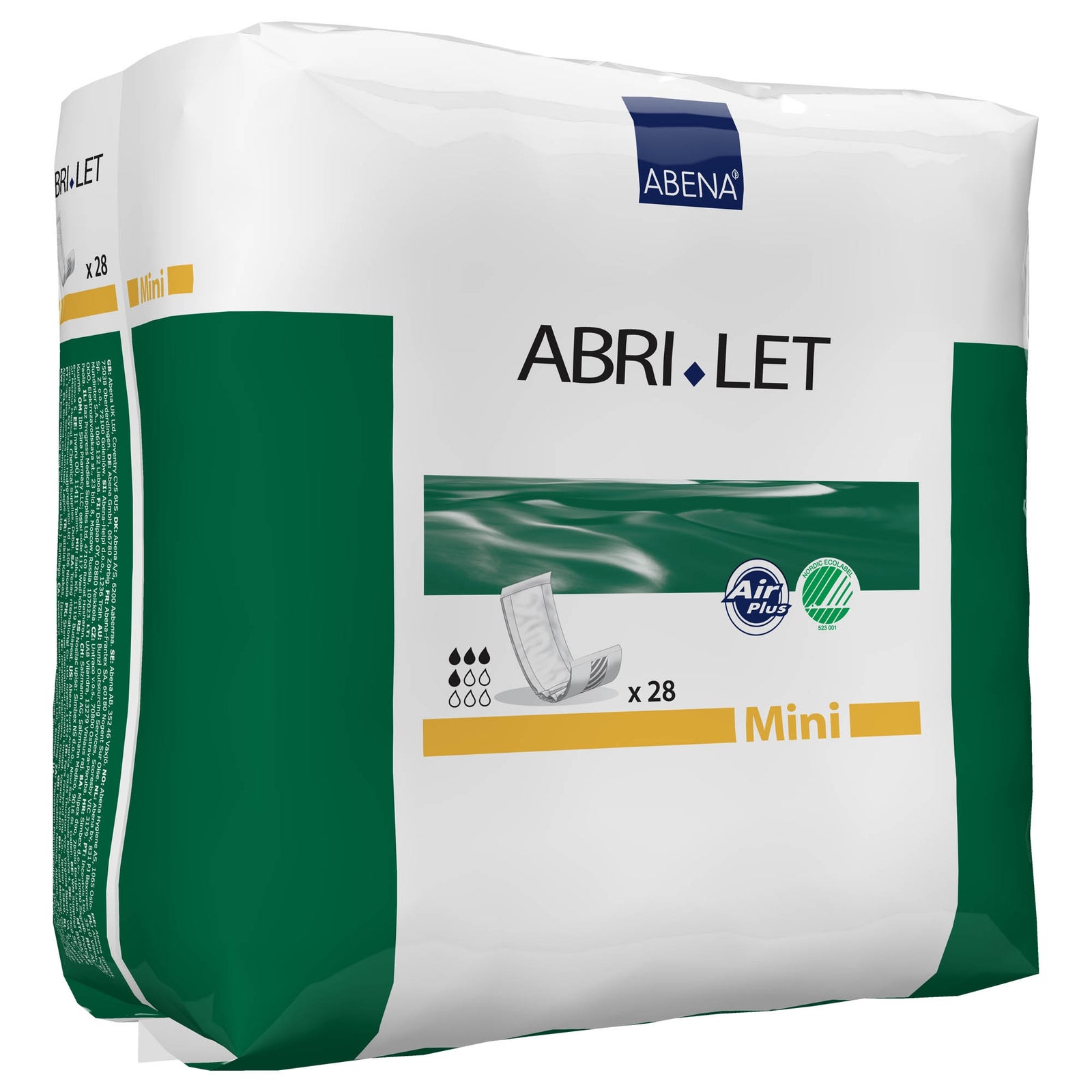 Abena Fluid Barrier Mini Bladder Control Pads with Adhesive Strip - Black (Case of 252)