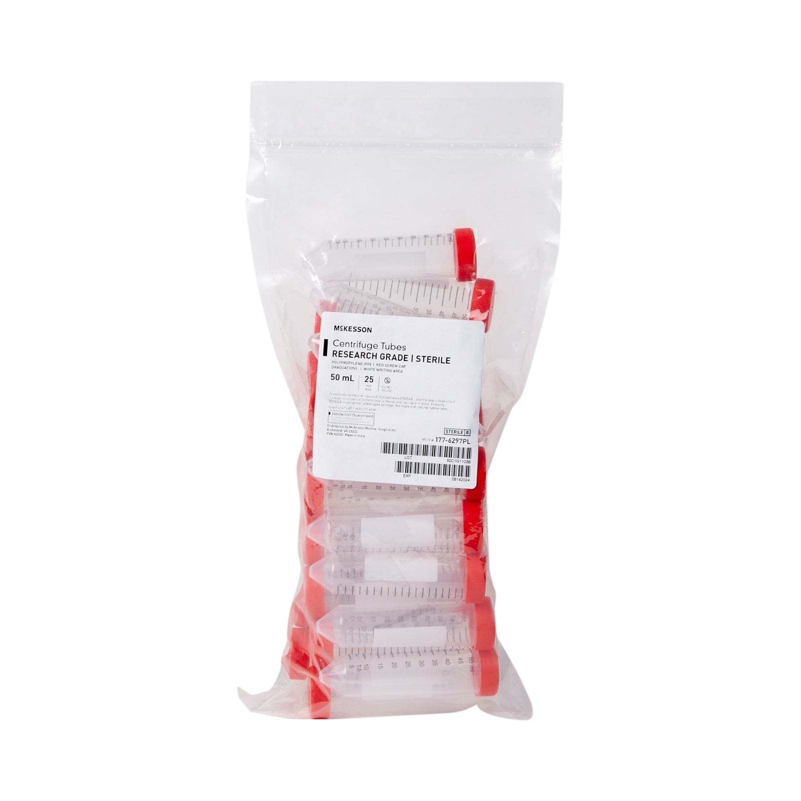 McKesson Centrifuge Tube Plain 50 mL Screw Cap Polypropylene